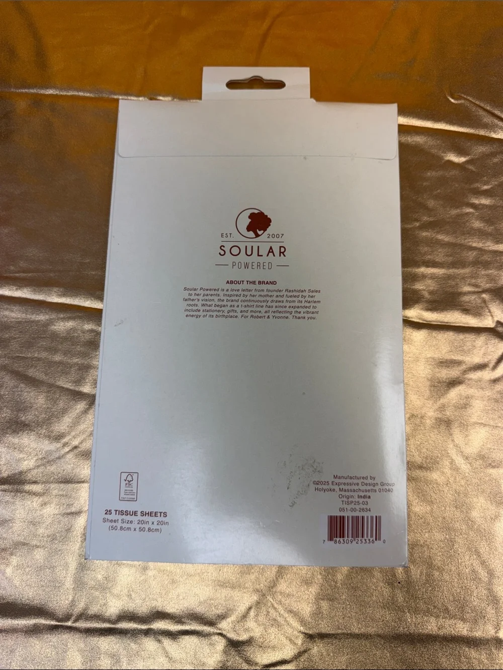 Soular Powered Blue Snowflake Tissue Sheets 25 tissue sheets blue and white 20in